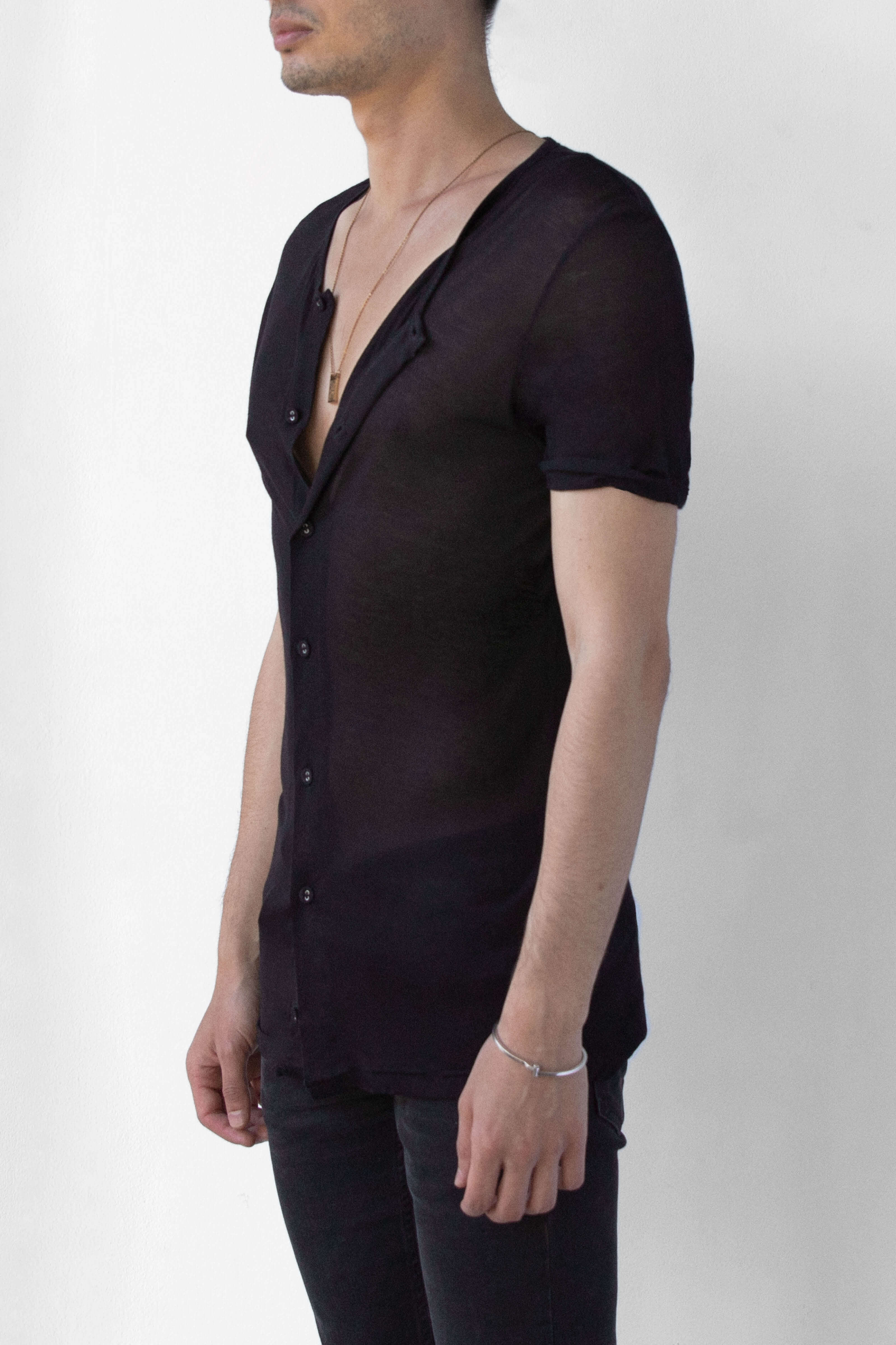 BEAU AIR BUTTON UP TEE - NIGHT