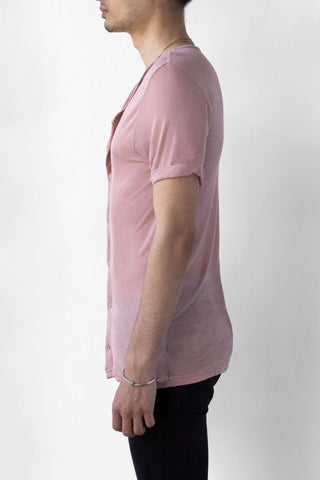 BEAU AIR BUTTON UP TEE - ROSE